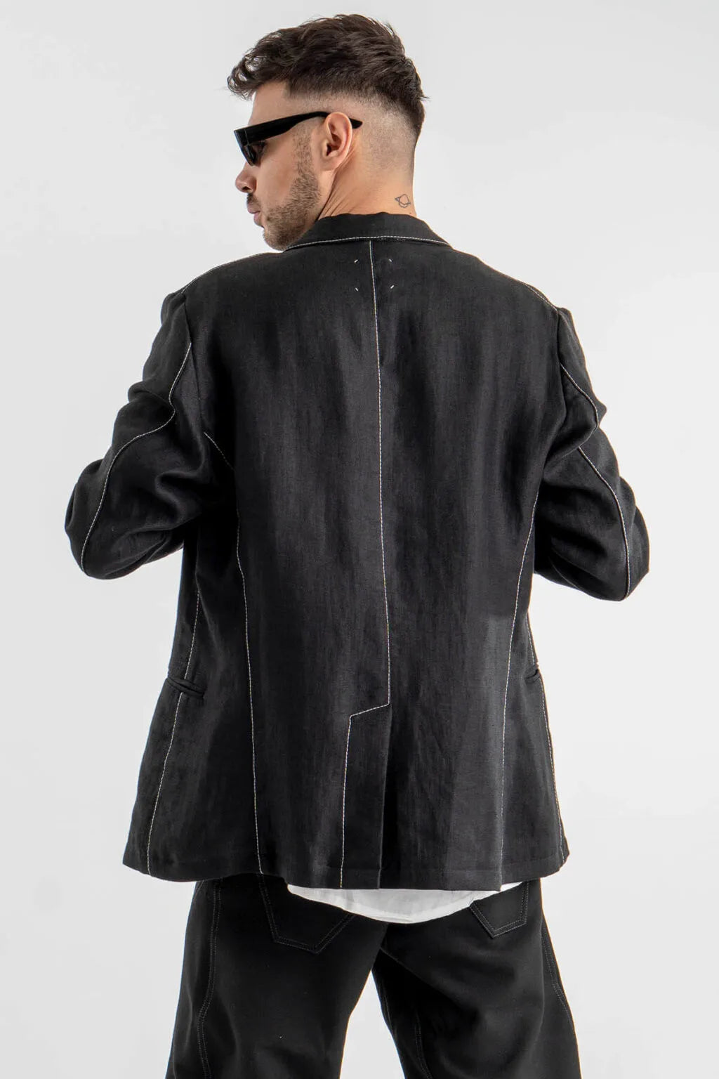 Double-Breasted Linen Jacket