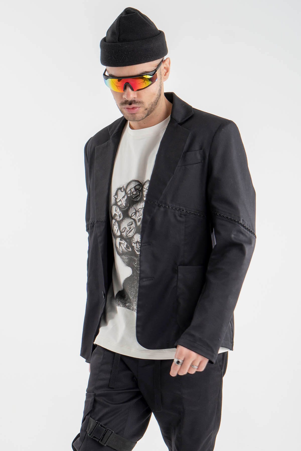 Deconstructed Blazer with Hand Stitches