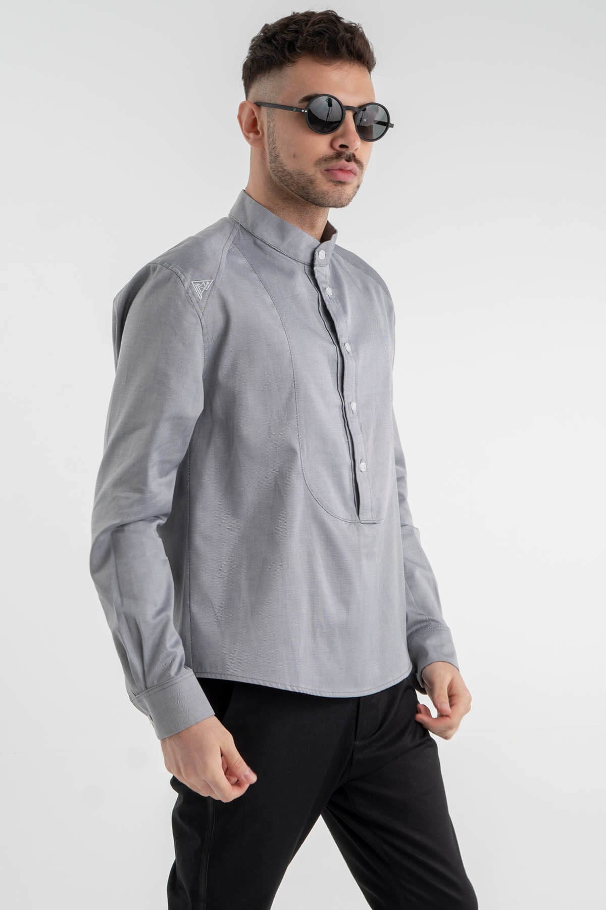 Grey Long-Sleeve Shirt