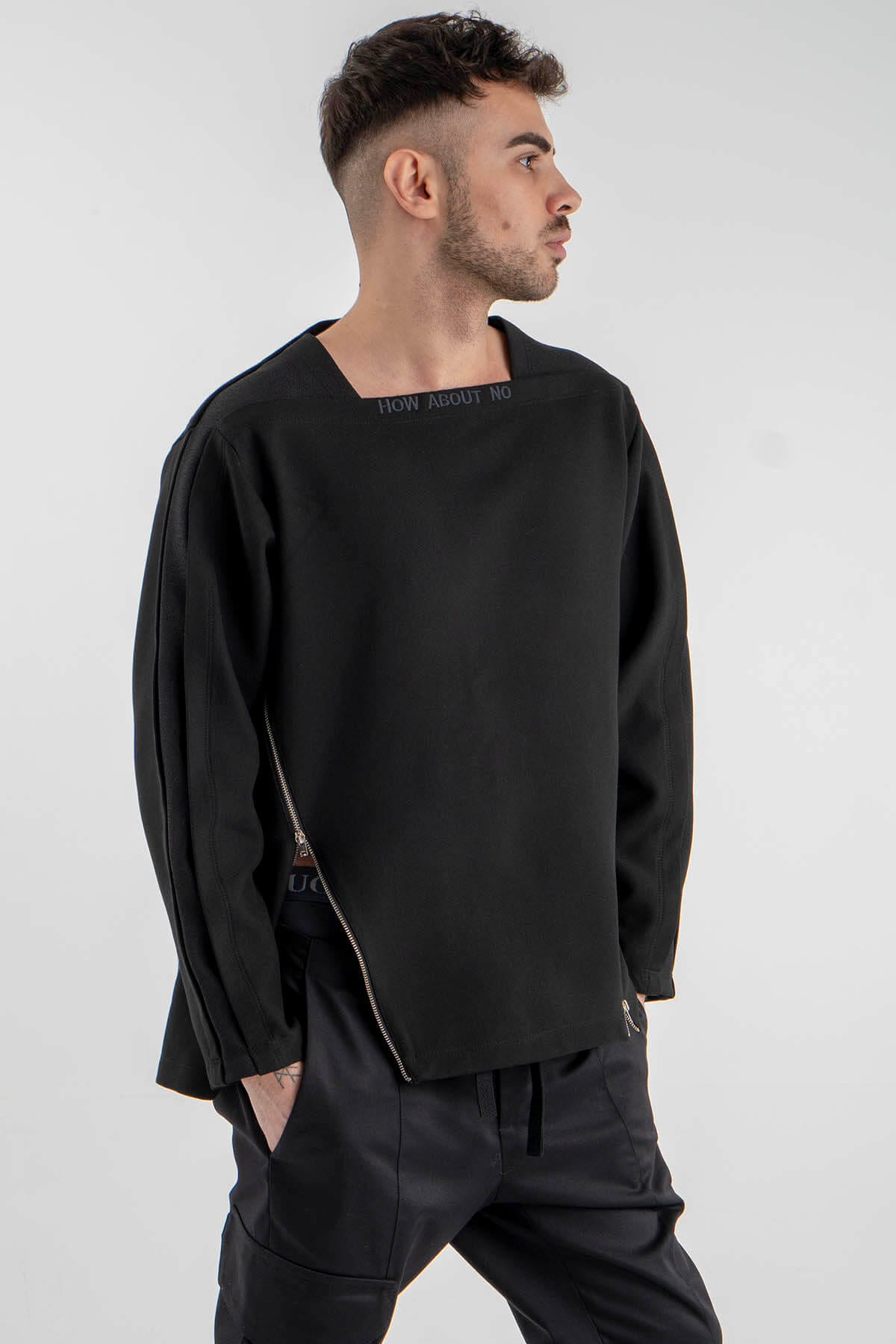 Geometric Blouse “How about no”