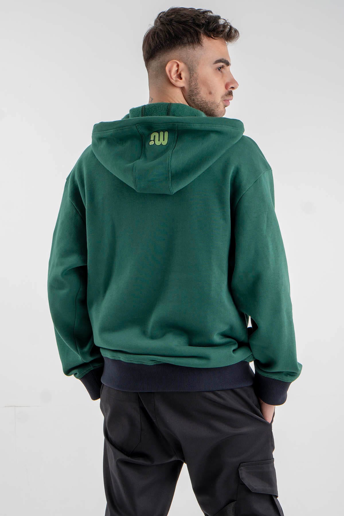 Oversized Hoodie in Green with Print