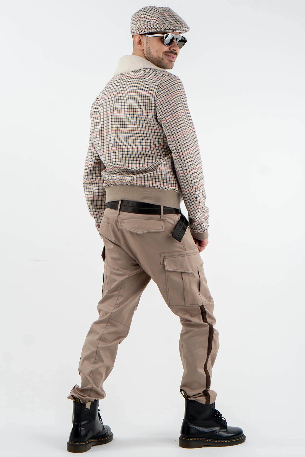 Check Wool Aviator Jacket
