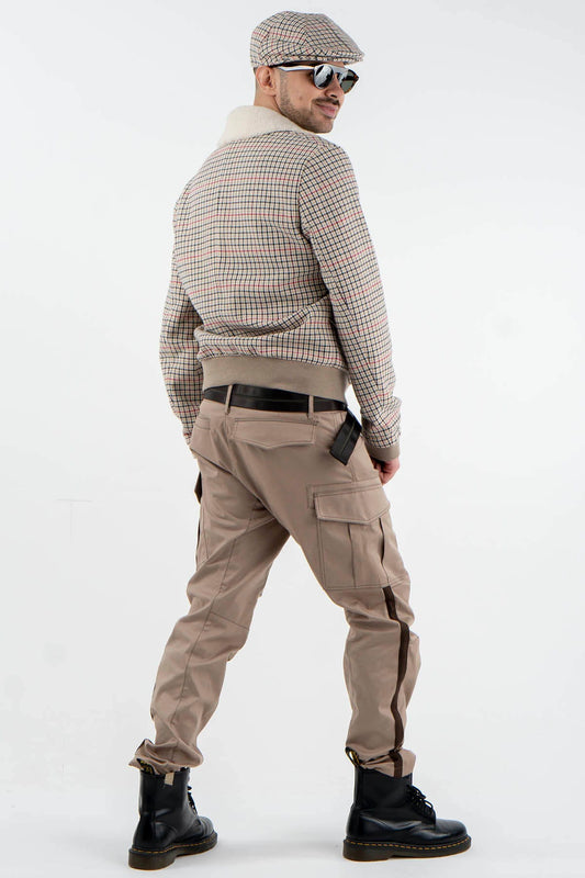 Check Wool Aviator Jacket