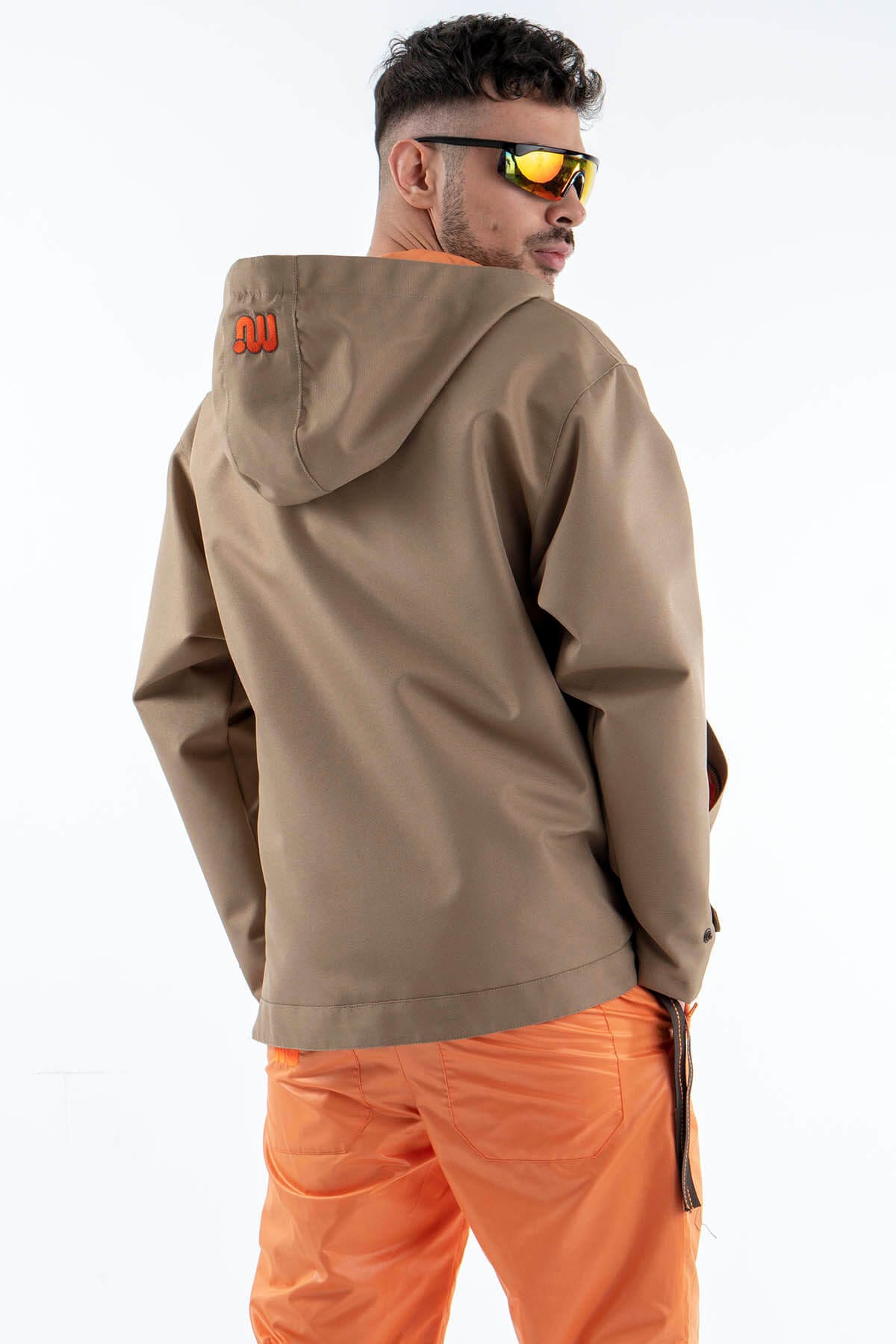 Water Resistant Hoodie in Brown