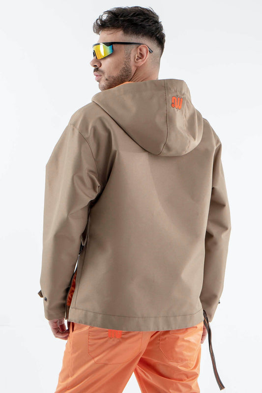 Water Resistant Hoodie in Brown