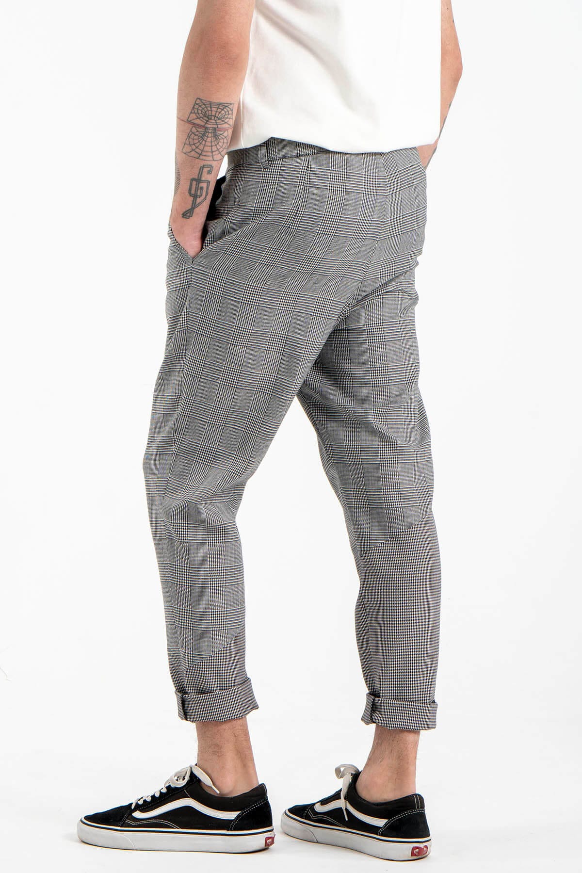 Spliced Suit Trousers in Gray