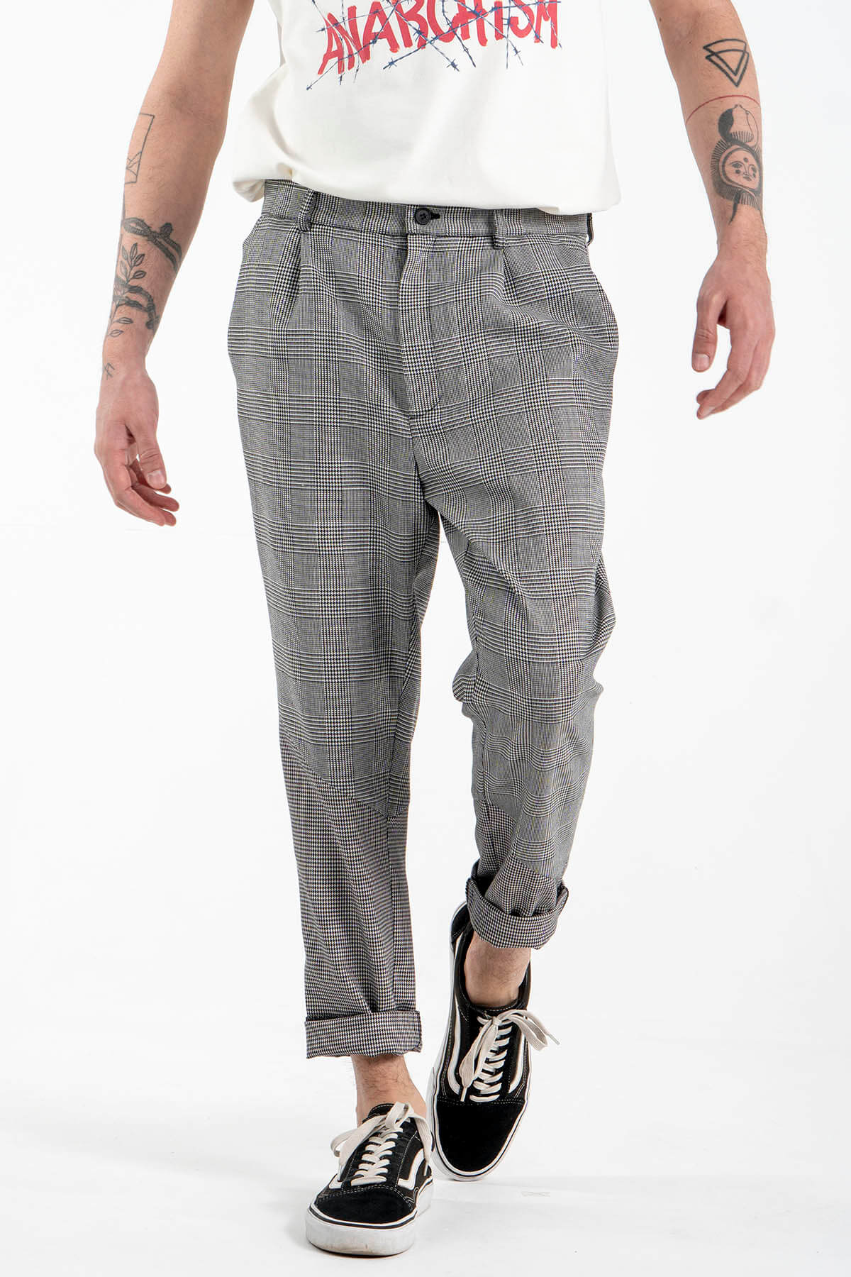 Spliced Suit Trousers in Gray