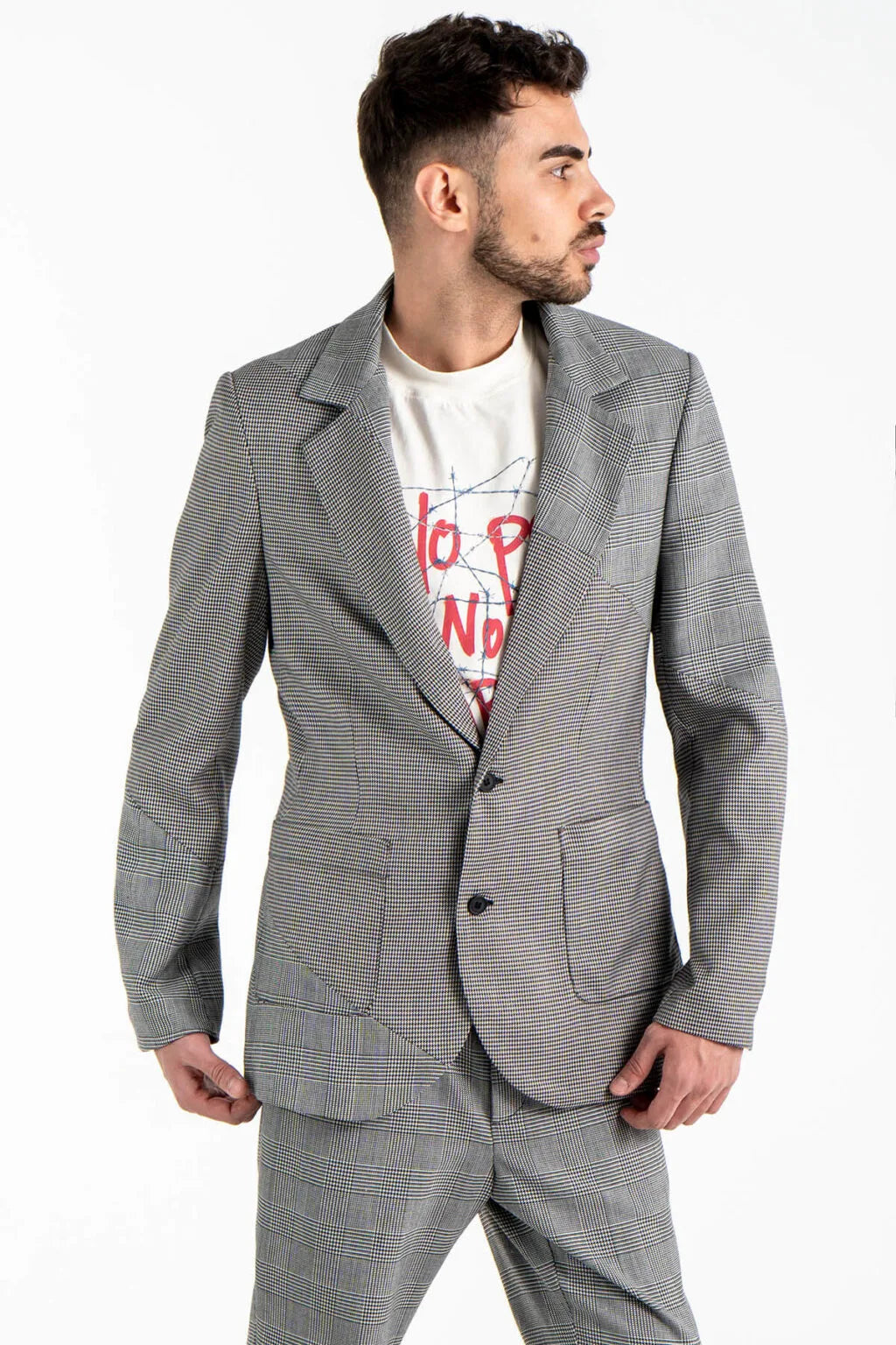 Spliced Blazer in Grey