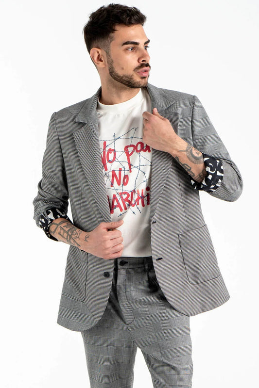 Spliced Blazer in Grey