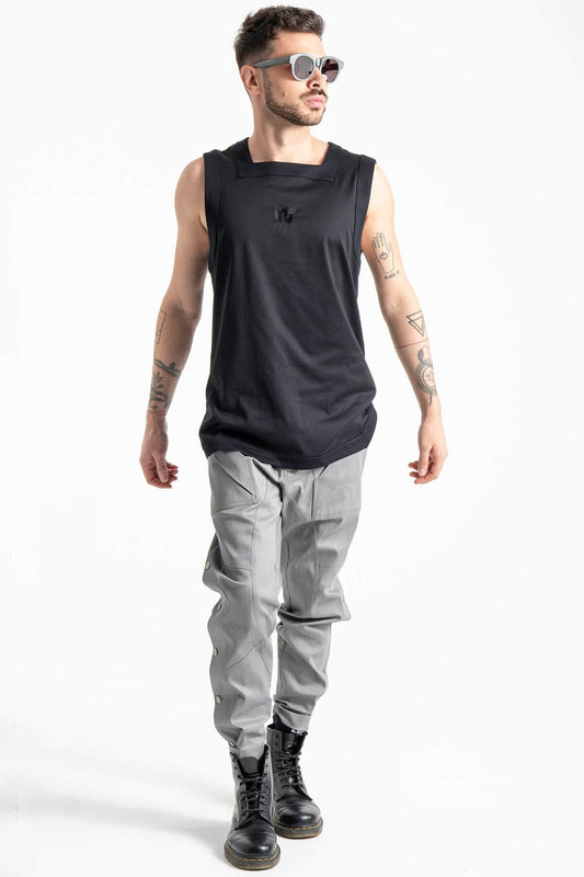 Geometric Vest in Black