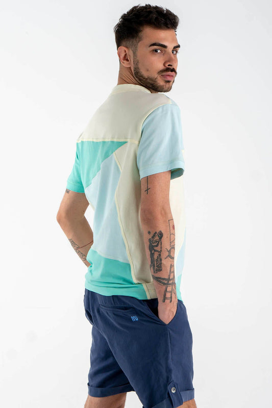 Asymmetric T-shirt with Visible Seams