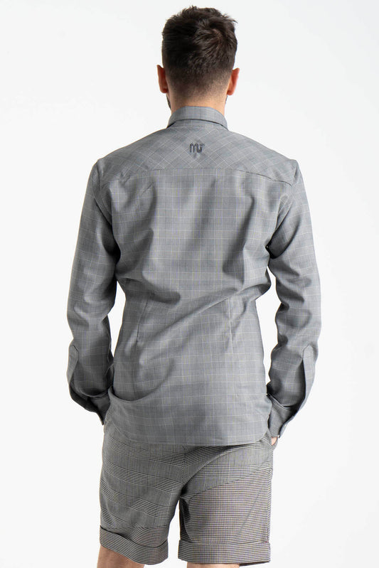 Gray Check Long-sleeve Shirt