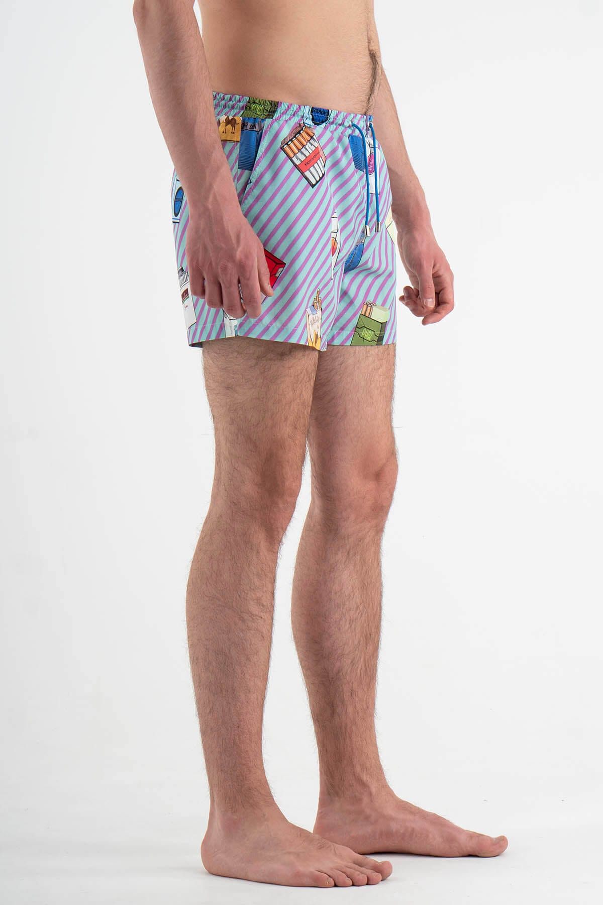 Swimming shorts with print “Barbed Wire”