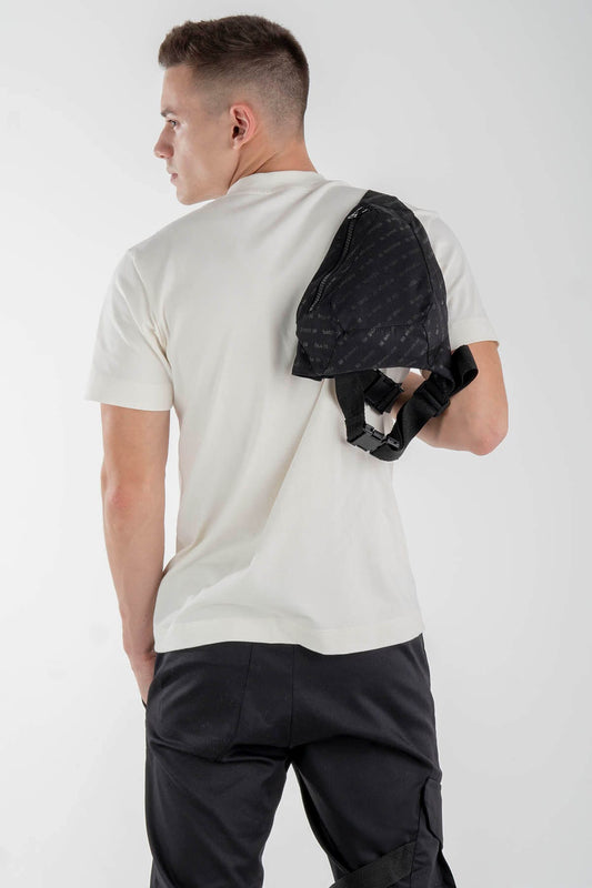 Printed Triangle Bum Bag in Black