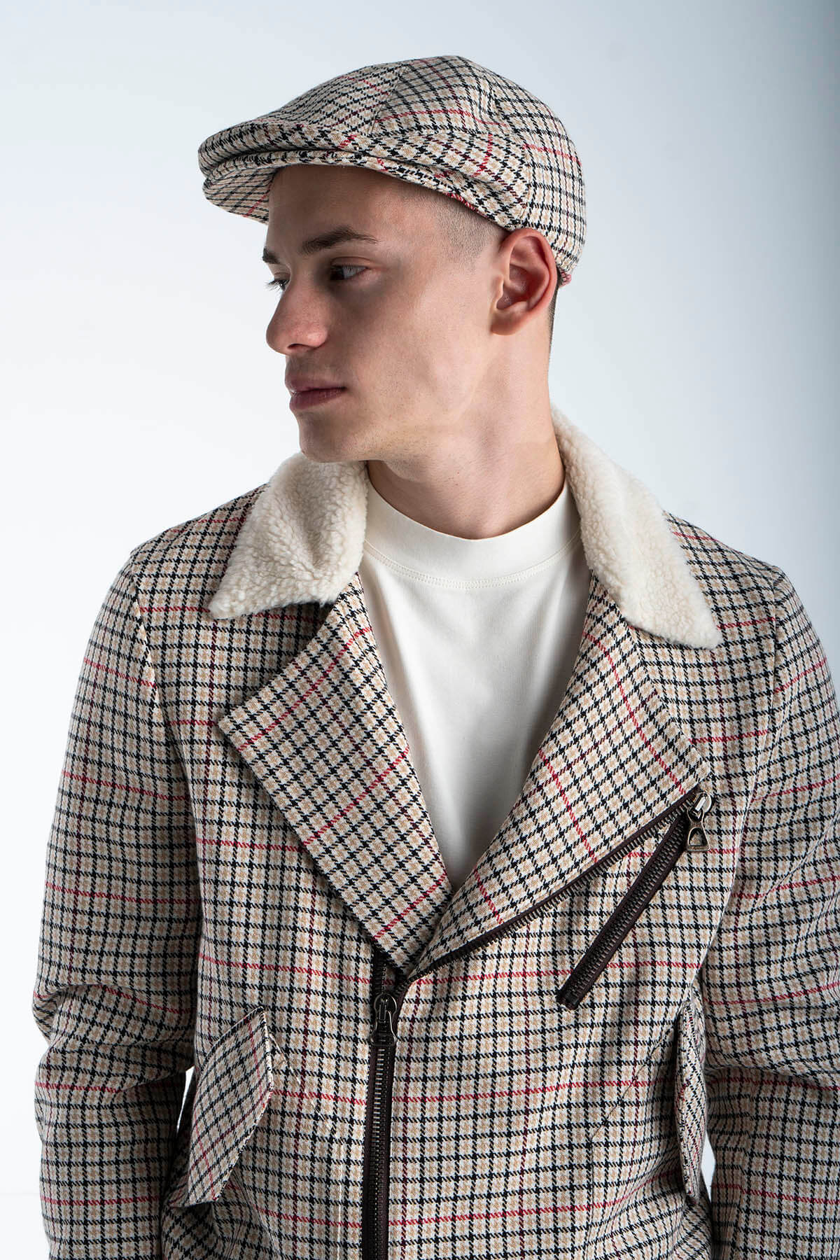 Checked Newsboy Cap