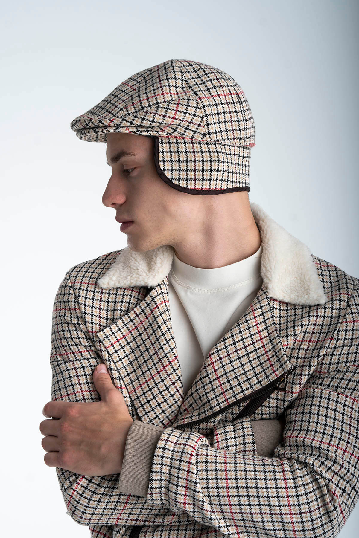 Checked Newsboy Cap