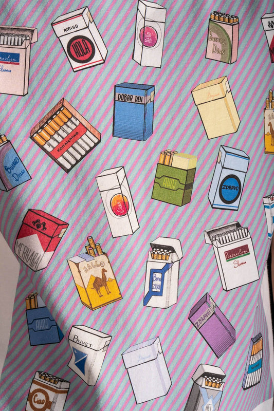 Hand painted T-shirt “Cigarettes” White