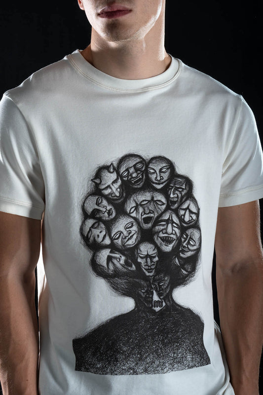 Hand painted T-shirt “Family Tree” White