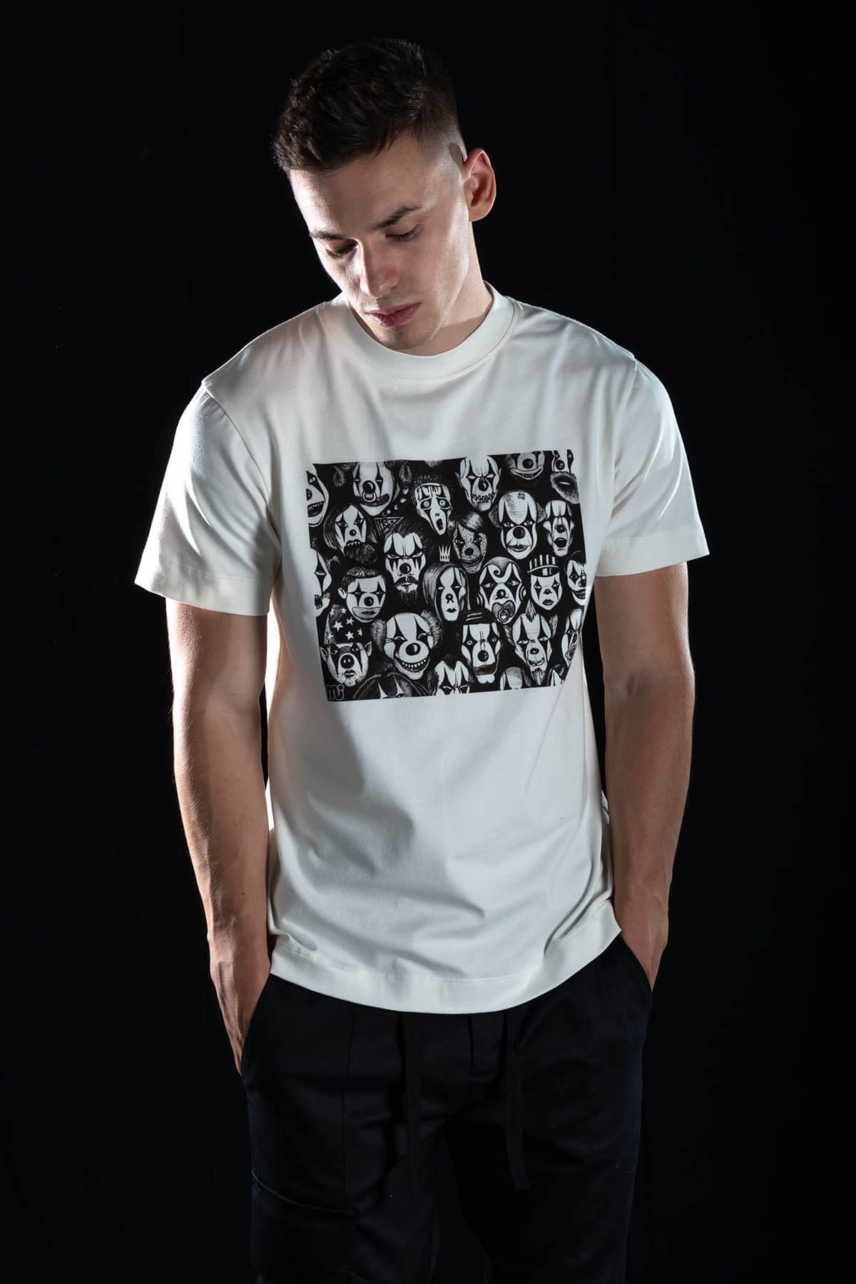 Hand painted T-shirt “Мasquerade” White