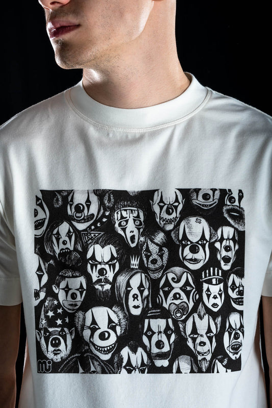 Hand painted T-shirt “Мasquerade” White