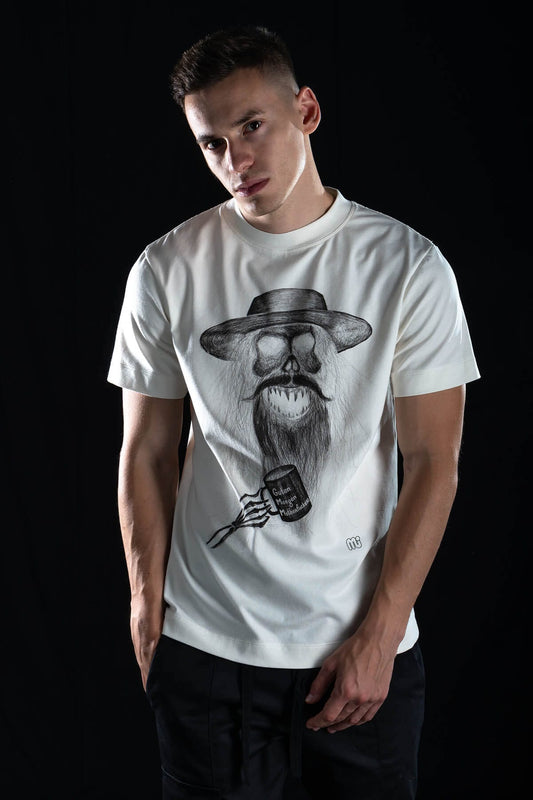 Hand painted T-shirt “Guten Morgen Motherf*ckers” White