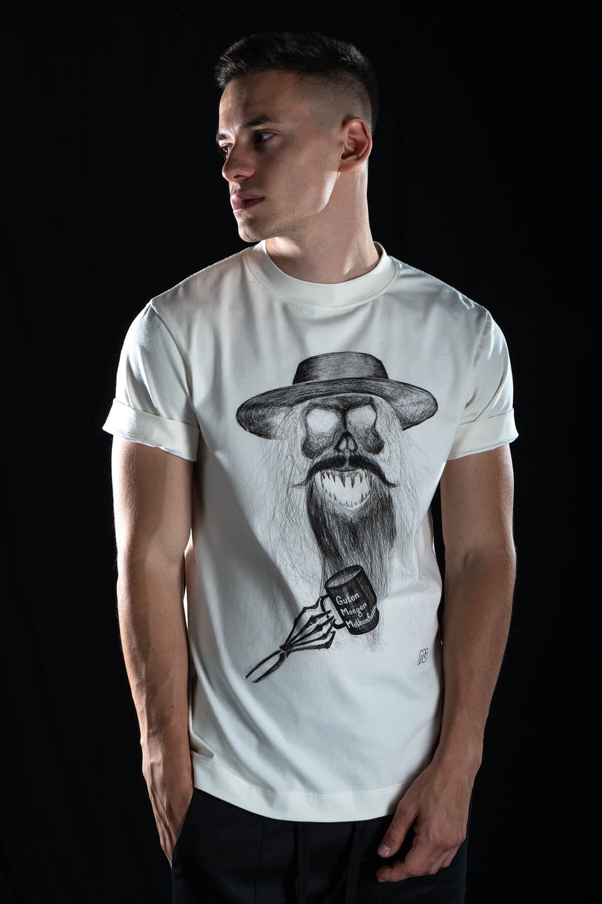 Hand painted T-shirt “Guten Morgen Motherf*ckers” White