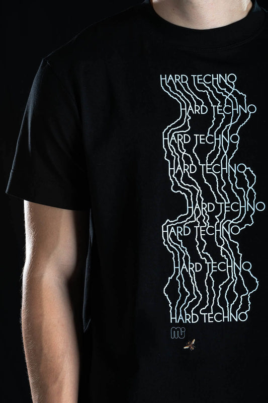 Hand painted T-shirt “Hard Techno” Black