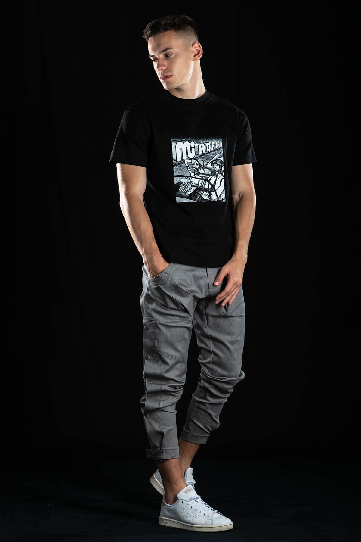 Hand painted T-shirt “Romance” Black