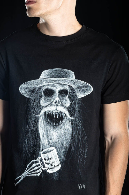 Hand painted T-shirt “Guten Morgen Motherf*ckers” Black