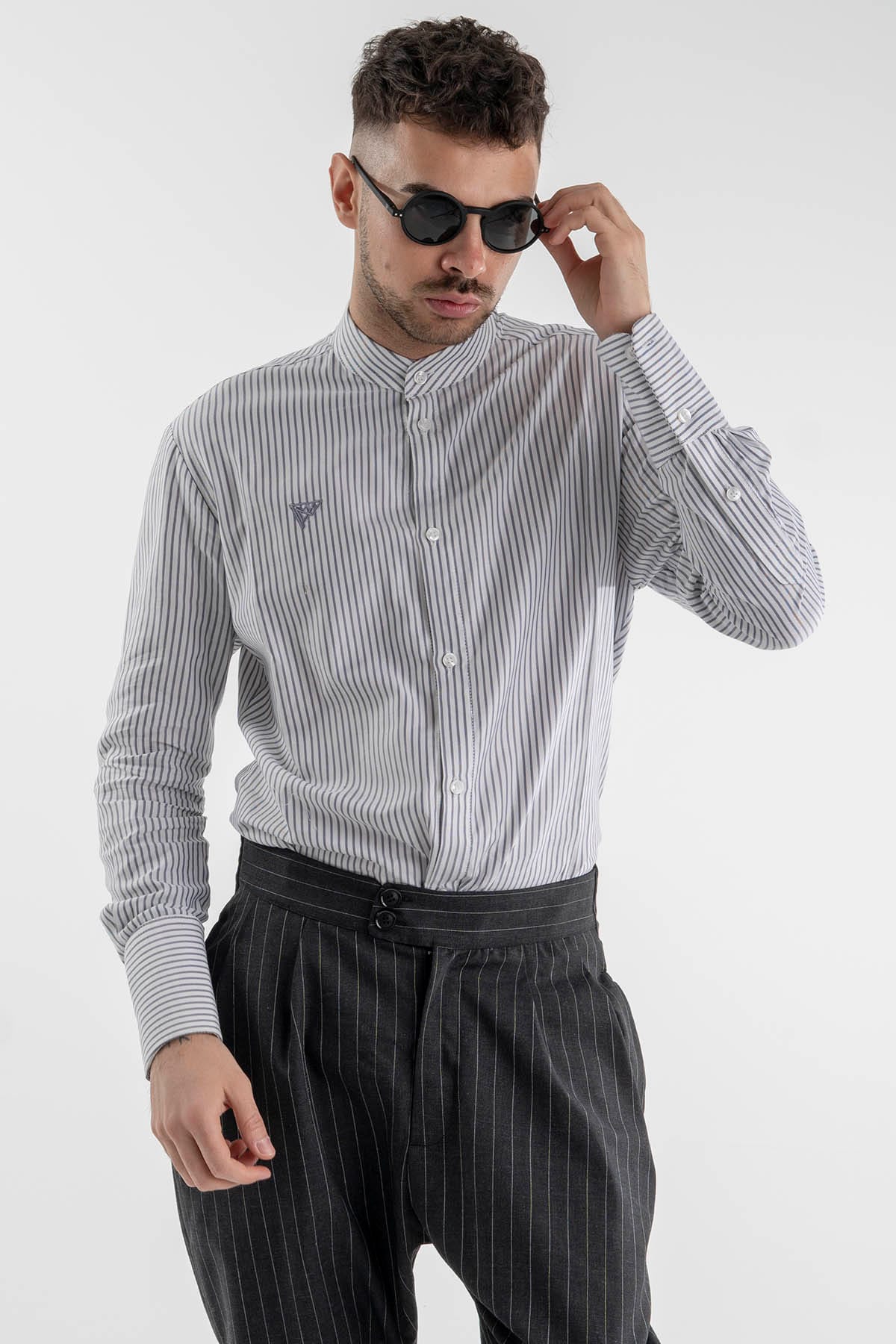 Light Grey Striped Shirt