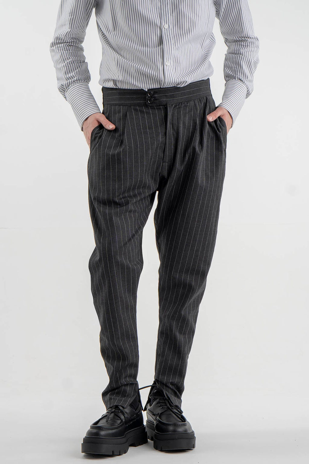 Edgy Striped Trousers