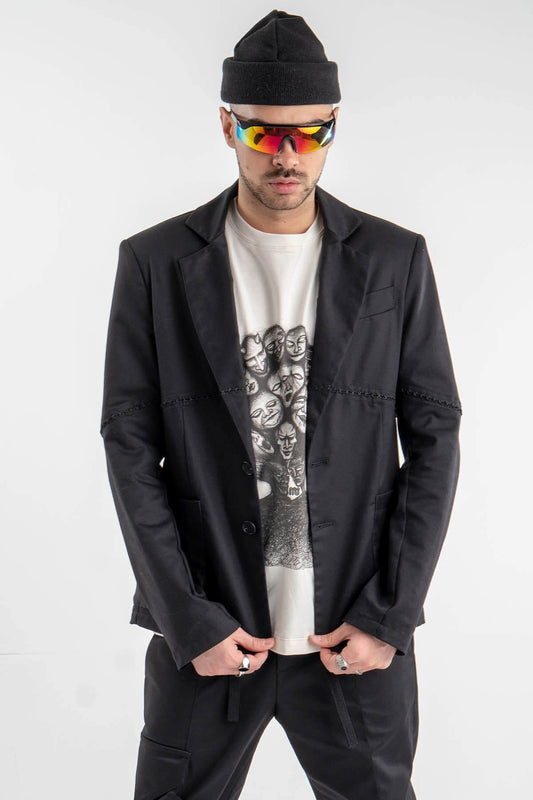 Deconstructed Blazer with Hand Stitches