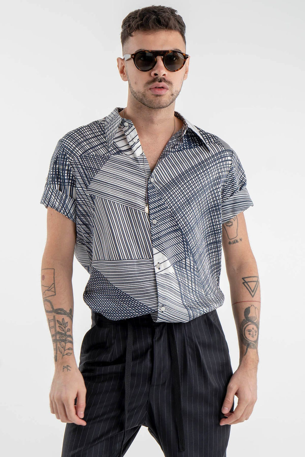 Asymmetrical Textile Design Shirt