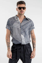 Asymmetrical Textile Design Shirt