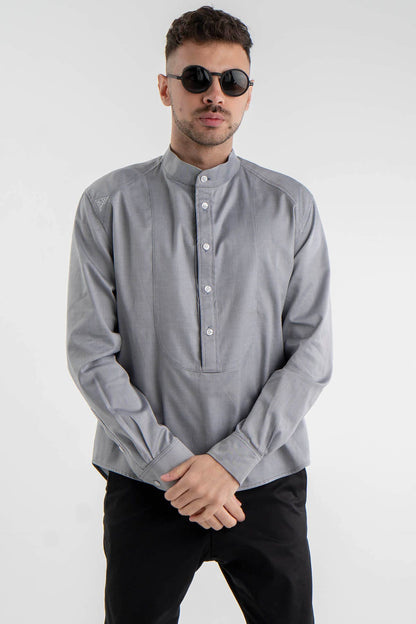 Grey Long-Sleeve Shirt