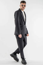 Striped Blazer with a Belt