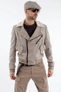 Check Wool Aviator Jacket