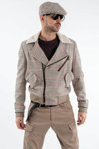 Check Wool Aviator Jacket