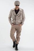 Check Wool Aviator Jacket