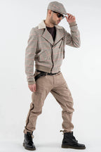 Check Wool Aviator Jacket
