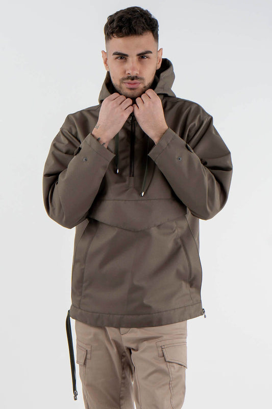 Hooded Karakul fur Lined Parka Coat