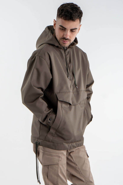 Hooded Karakul fur Lined Parka Coat