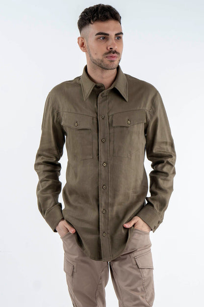 Linen Shirt Tobacco Breeze