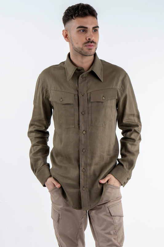 Linen Shirt Tobacco Breeze