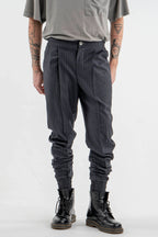 Striped Trousers in Dark Blue