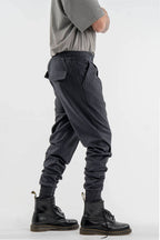 Striped Trousers in Dark Blue
