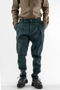 Trousers in Green with Stripe Detail