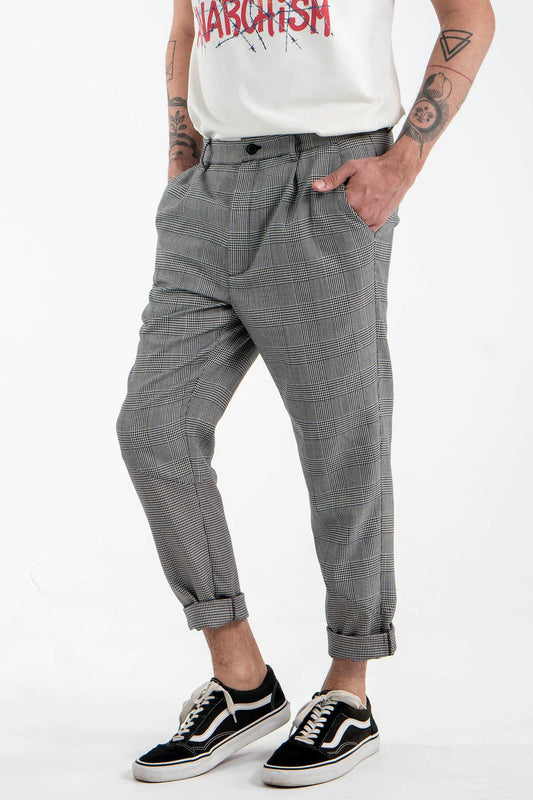Spliced Suit Trousers in Gray