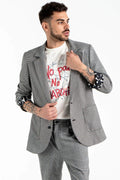 Spliced Blazer in Grey