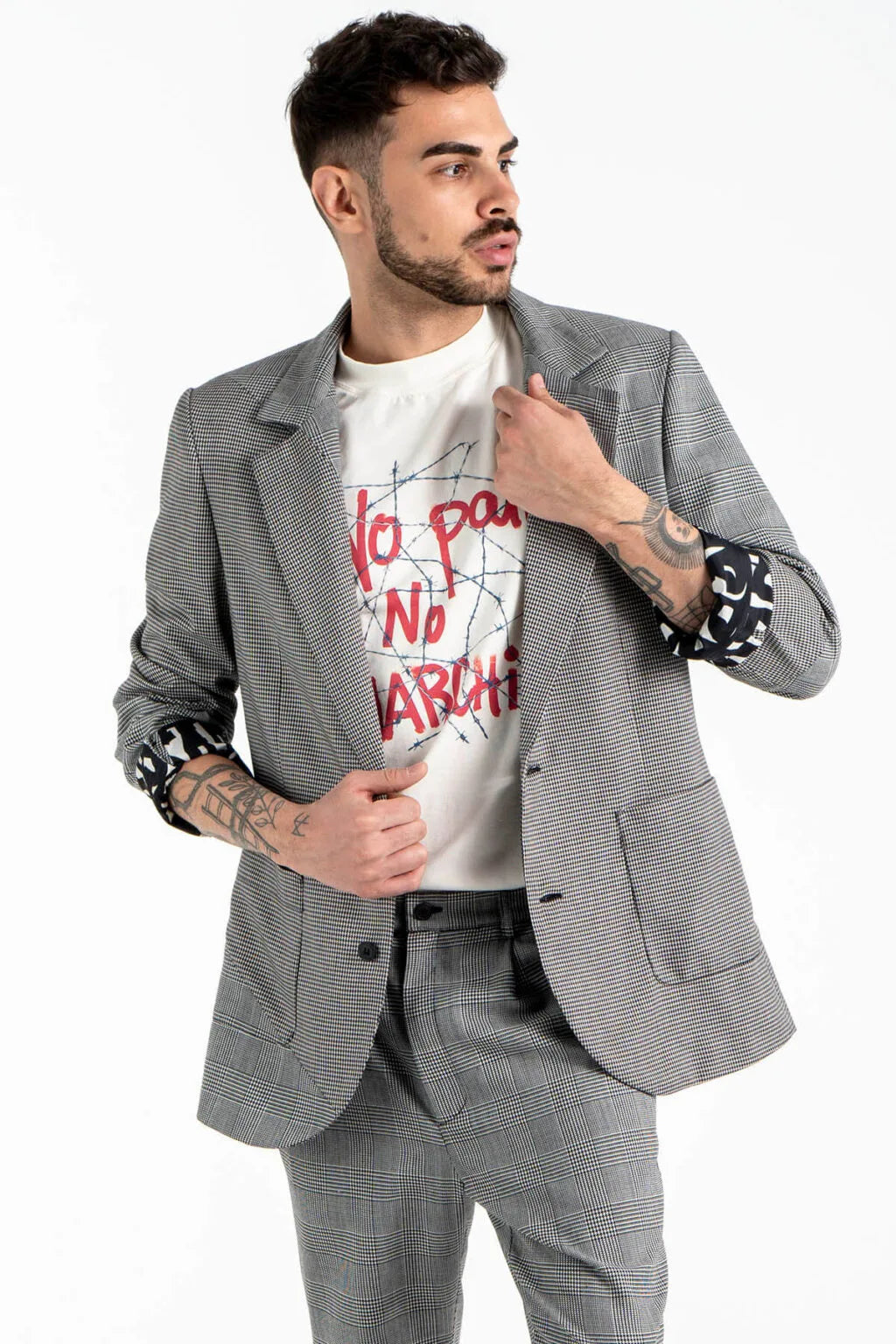 Spliced Blazer in Grey